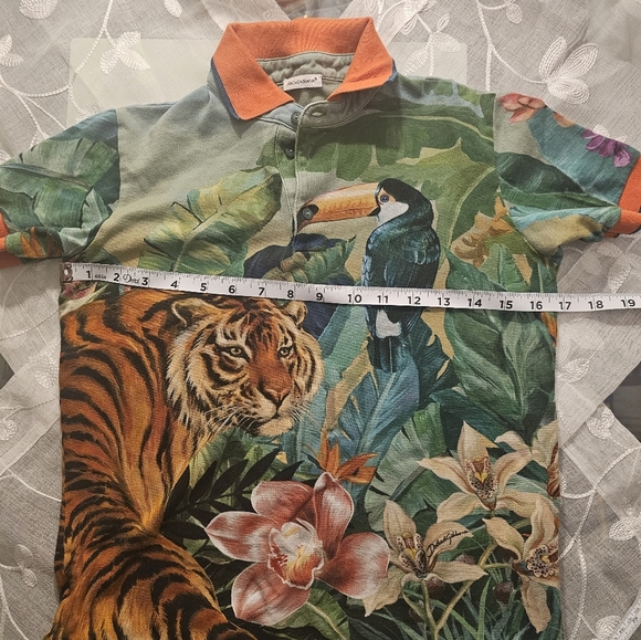 Dolce & Gabbana cotton polo shirt with jungle print size 9/10 - Picture 10 of 11